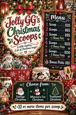 Christmas Mystery Scoops Vintage, Whimsical, Traditional Ornaments Decor Kitchen picture
