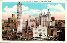 Vtg 1920s Skyscrapers of Detroit Michigan MI Postcard picture