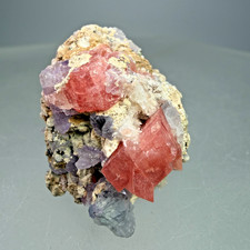 Nice Rhodochrosite & Fluorite Crystals: Wutong Mine, Wuzhou, Guangxi, China picture