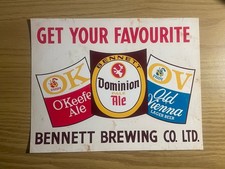 Dominion Ale O’Keffe Newfoundland Bennett Brewing Beer Paper PRINT Sign Ad OV picture
