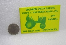 1996 19th Solomon Valley Antique Engine & Machinery Assoc Stockton Kansas Pin picture