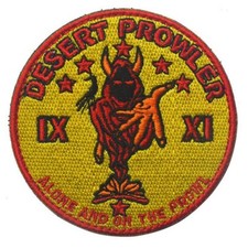 Alone and on the Prowl - Desert Prowler - Tactical Hook&Loop Patch Badge Yellow picture