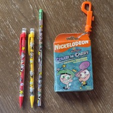 RARE 00s Nickelodeon Fairly OddParents Travel Activity Book Set w/ Crayon picture