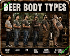 Funny Body Types Fridge Magnet – Rustic Humor Novelty Gift – Beer Body Type picture