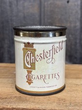 Vintage 30s 40s Liggett & Myers Tobacco Co Chesterfield Cigarettes Tin W/ Lid picture