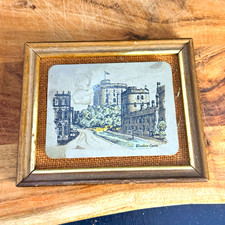 Vintage 1970s Lewis Clayton Titanium Metal Etching Windsor Castle Framed Art picture