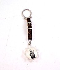Vintage Italian Souvenir Keychain Patented Brev Leather Strap Madonna Child (1) picture
