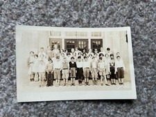 Vintage Antique 1932 Post Card School Class Black & White Signed Unposted Larner picture