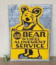 RARE Uncut Sears Bear Wheel Alinement Service Sign picture