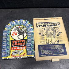 Vtg Twenty Grand Double Edge Razor Blade Counter Display w/ Box Kentucky Derby picture