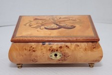Vintage Reuge Brass Inlayed Wood Jewelry Music Box The Magic Flute 5352 picture