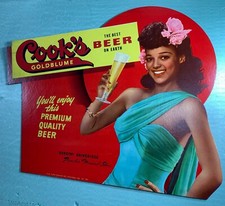 Cook’s Beer Cardboard Sign Pin Up Dorothy Dandridge Black Musical Girl Superb picture