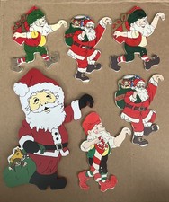 Wooden Climbing Christmas Figures Lot House of Lloyd & Artmark Vintage 90s picture