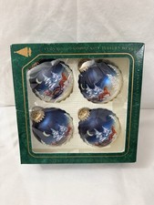 Vintage Krebs Christmas Theme Ball Set of 4 Original Box USA picture