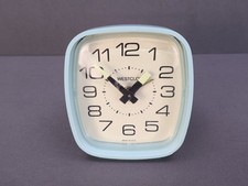 Vtg Westclox alarm clock analog dial spring wound mechanical movement Blue USA picture