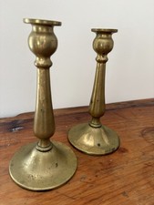 Pair Vintage Brass Candlesticks, Solid picture