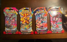 Pokemon TCG Mega Evolution Chaos Rising Sleeved Booster Pack Art Set Lot Of 4 picture