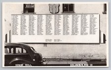 RPPC World War II Honor Roll in Columbus Wisconsin c1940s Postcard picture