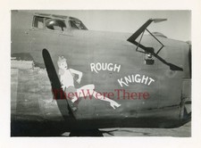 WWII photo- B 24 LIBERATOR Bomber plane GIRL NOSE ART - ROUGH KNIGHT* picture