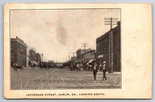 Jefferson Street Dublin Georgia GA Stores c1905 Postcard picture
