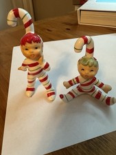 Vintage Lefton Ceramic Christmas Candy Cane Kids picture