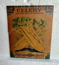 Vintage 1940s Celery Seed Packet Portland Seed Company Oregon unopened & patina picture
