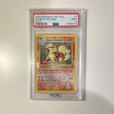 Pokémon 2000 Gym Challenge Blaine's Arcanine #1 Holo PSA 9 Cert 79393143 picture