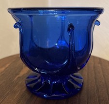 Vintage Jamestown Glasshouse Cobalt Blue Governor’s Vase 1979 ~ Signature Piece picture