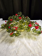 Vintage 1967 Lucite Holly Leaves & Red Berries Christmas Centerpiece  picture