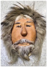 Vintage 60's Eskimo Caribou Skin Mask #1 picture