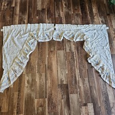 Vintage Blue Ribbon Goose Country Kitchen Curtain Swags Window Corner Drapes picture