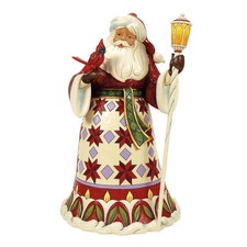 Jim Shore Heartwood Creek Santa with Cardinal on Hand Figurine 6017002 picture