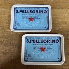 (2)Vintage San Pellegrino Tip Tray Crippa MILANO Italy Water Advertising 80s picture