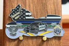 Franklin Police Traffic Motorcycle Unit Thin Blue Line Challenge Coin  W#10 picture