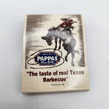 Vintage Matchbook Pappa's Rural Texas BBQ Restaurant Houston 1994 picture