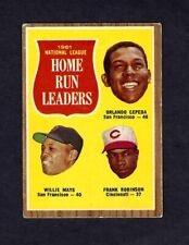 1962 Willie Mays ROBINSON #54 CEPEDA National League Home Run Leaders vintage picture