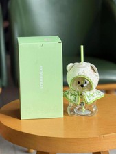 New 2026 China Starbucks Spring Pattern 20oz Caped Bear Shaped Glass Straw Cup picture