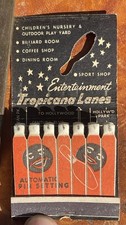Vintage 1950s Tropicana Lanes Inglewood CA Kon-Tiki Room Matchbook Unused picture