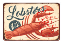 Lobster $12 Retro Classic Advertisement 8x12 Aluminum Metal Sign picture