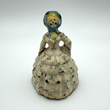 Antique Cast Iron Southern Belle Doorstop Paperweight Colonial Lady Figurine  picture