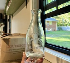 Potomac Bottom Dairy H J Barton Emb Qt Milk Bottle Cumberland MD Maryland 1931 picture