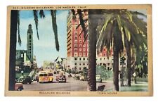 Los Angeles California Wilshire Blvd Bullocks & Town House Vintage Postcard D1 picture