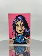 2025 Topps Chrome Deadpool, Silver Foil Psylocke hand drawn sketch by