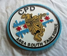 Police Department Chicago Task Force 3D routed plaque Patch Sign Custom carved picture