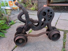 Antique 1886 Cast Iron Hay Trolley Carrier Repurpose Barn Door Slider picture