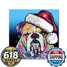 Trademark Fine Art Dean Russo 'the Bulldog Christmas' Canvas Art picture