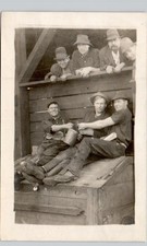 WORK CREW LUNCH chicago il c1910 postcard illinois real photo rppc canal station picture