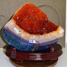 orange-yellow crystal cave quartz crystal mineral specimen - 37.5LB picture