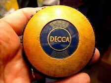 1930s CELLULOID & Wood ADVERTISING 78 Decca Records CLEANER w/Fabric Brush RARE picture