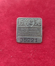 Vintage 1936 State of Illinois Licensed Chauffeur Badge Pin Number 35221 picture